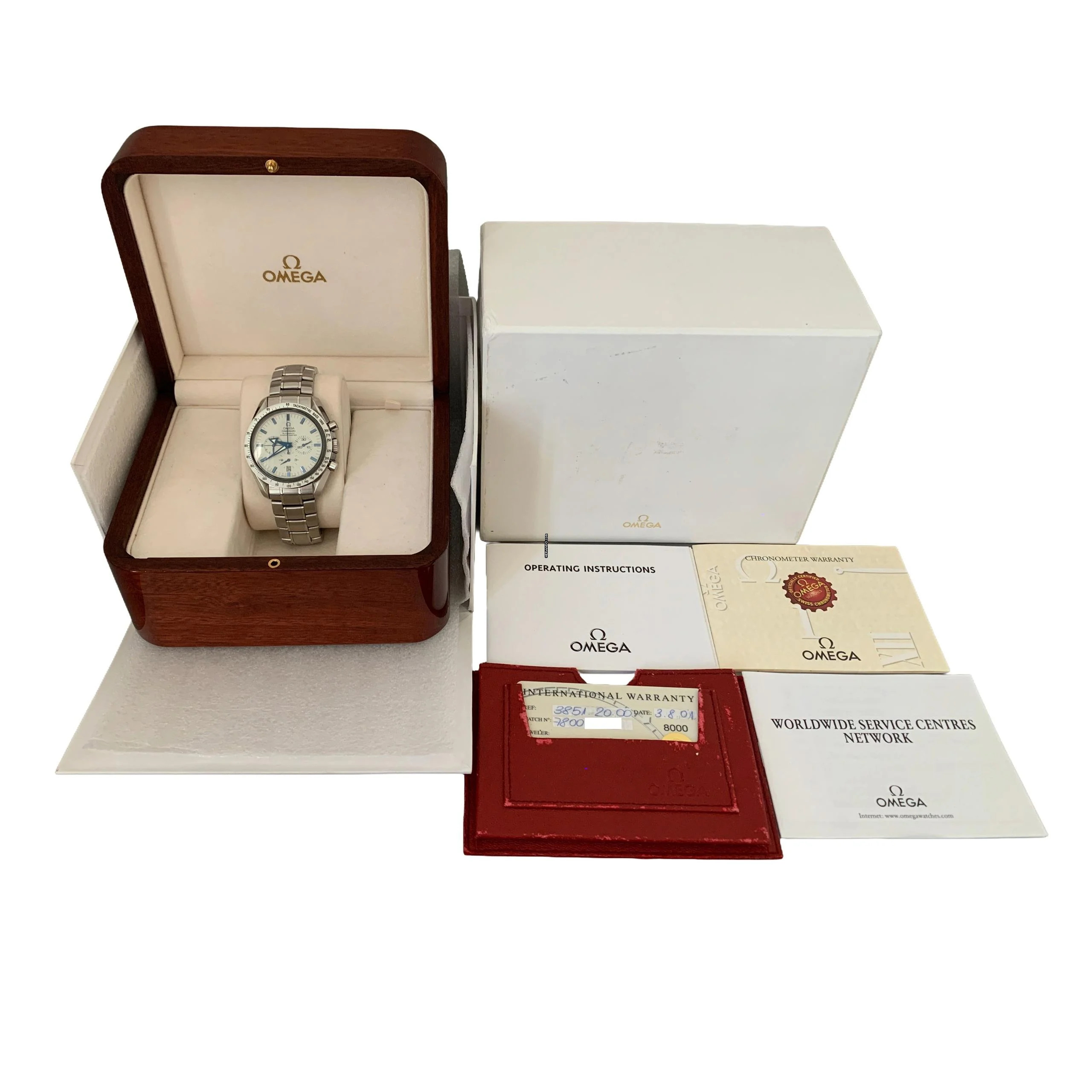 Omega Speedmaster Broad Arrow 3851.20.00 Broad Arrow Ivory dial 2001 Full Set