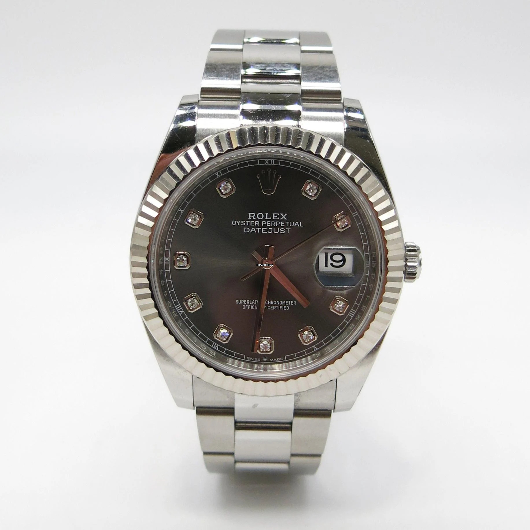 Rolex Datejust 41 Schiefergrau mit Diamanten - ref.126334 - Jahr: 08/2022 - Mit B+P Fullset