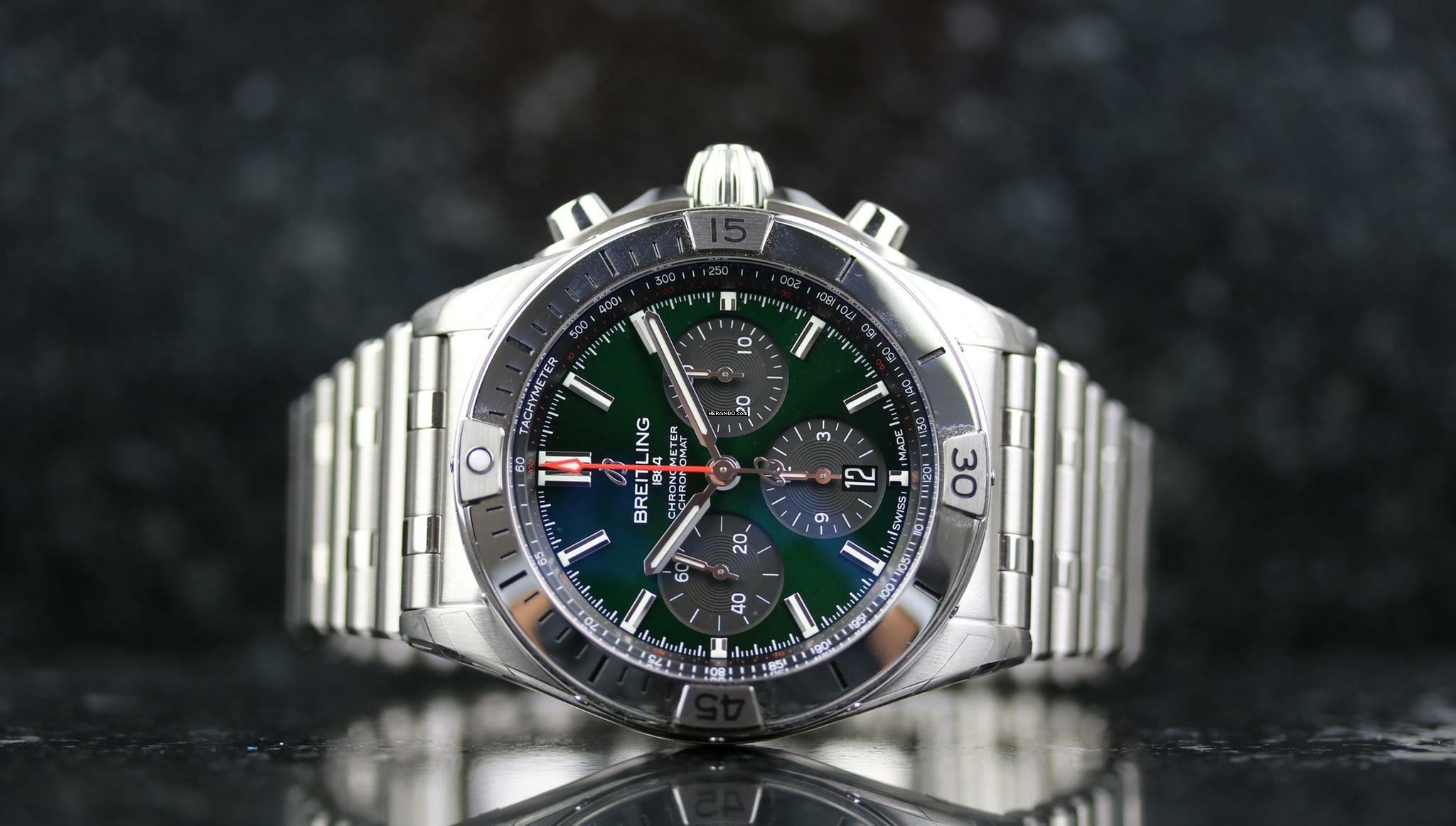 Breitling Chronomat 42 B01 42 Steel Bracelet - Green - New Stickered - Fullset - 2025