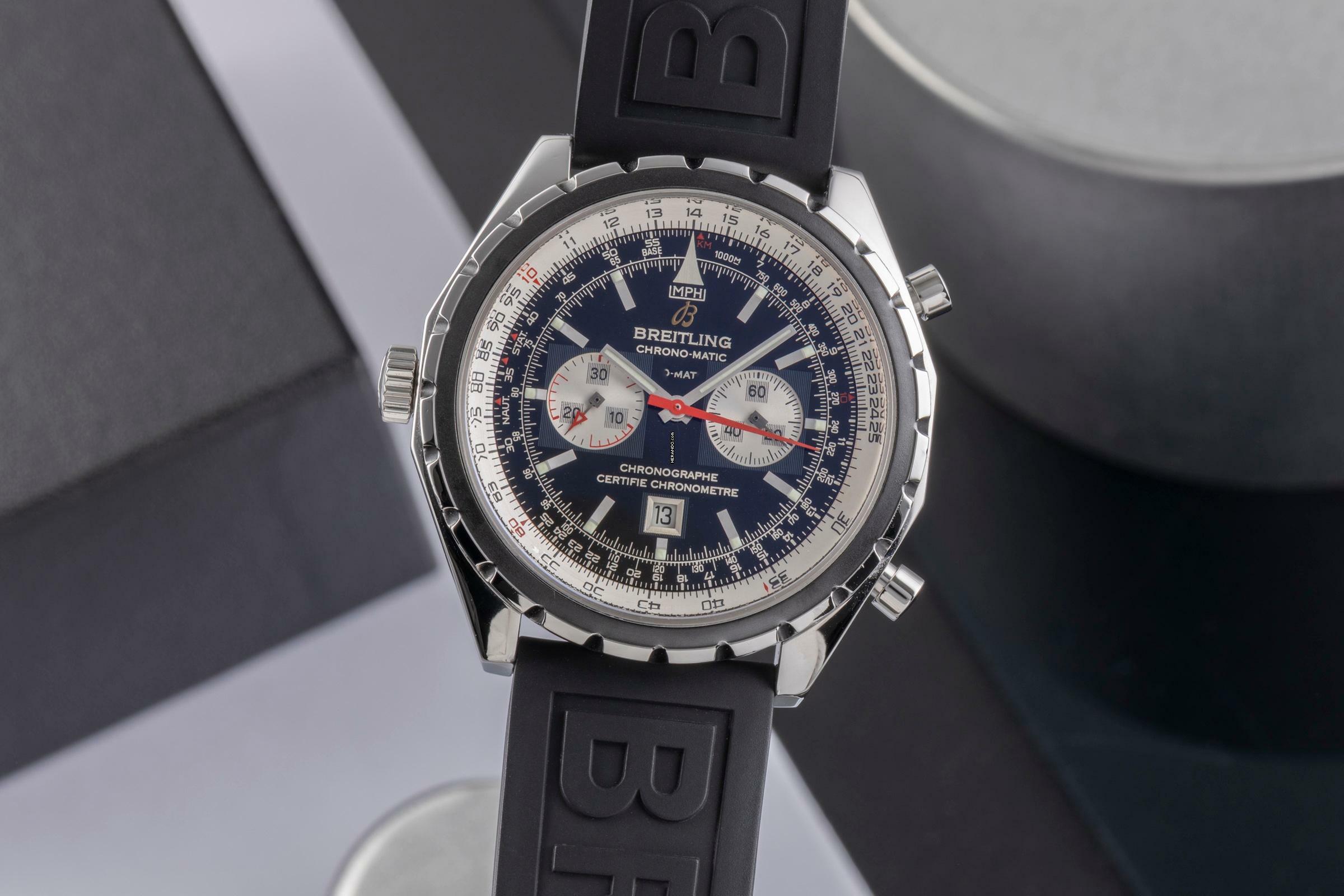 Breitling Chrono-Matic Chronograph Edelstahl Automatik Herrenuhr Ref. A41360