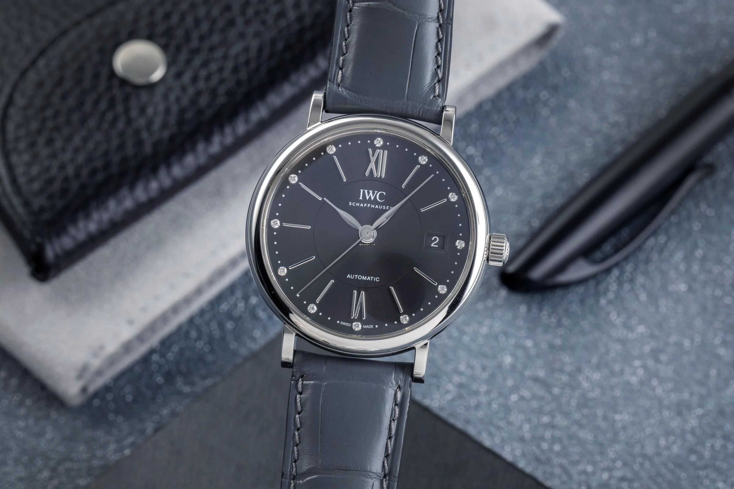 IWC Portofino Automatic Diamant Zifferblatt Edelstahl Automatik Ref IW458110