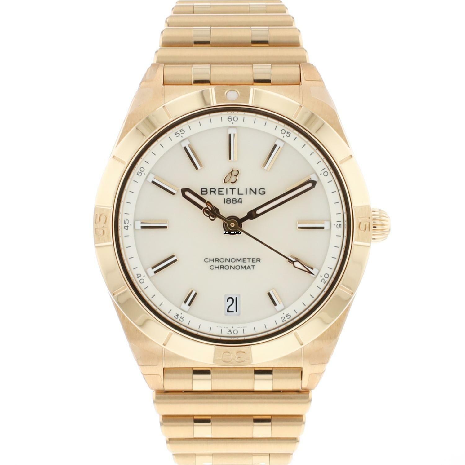 Breitling Chronomat 36 Automatic 36MM Rose Gold Silver Dial NEW IN STICKERS