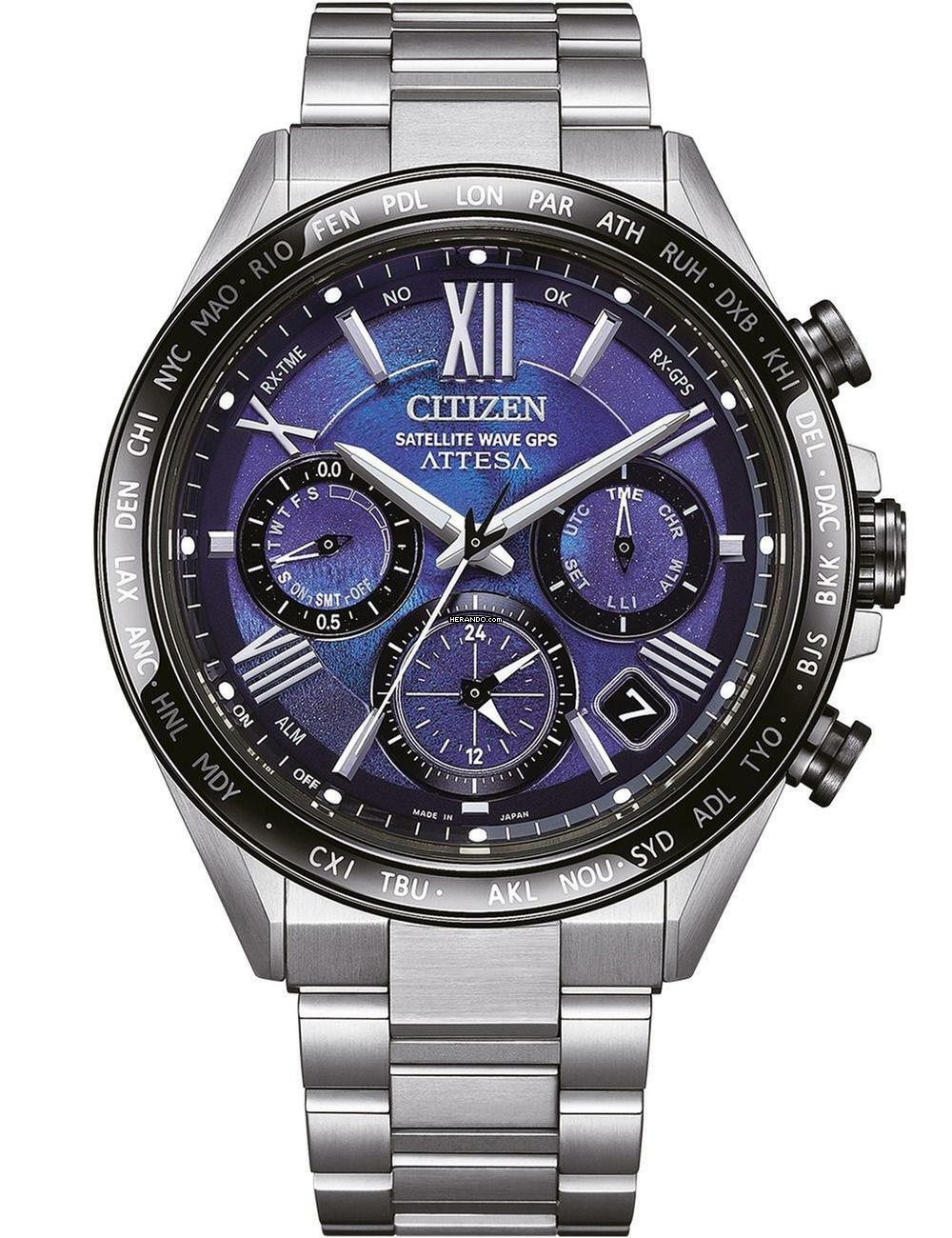 Citizen CC4075-50L Herrenuhr Attesa Satellite Wave GPS Eco Drive Titanium 45mm 10ATM