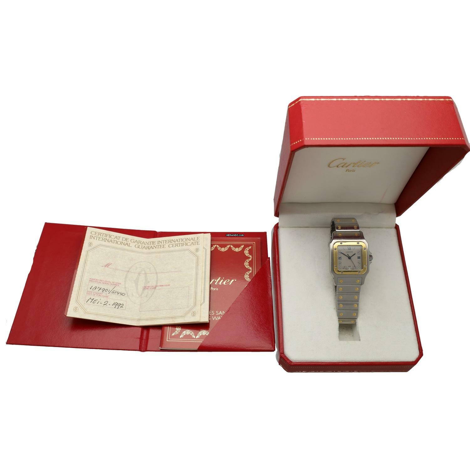 Cartier Santos Galbée 187901 Full Set Grey Dial Mint First Owner