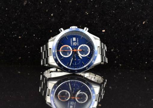  TAG Heuer Carrera Calibre 16 Chronograph CV2015 Blue Zertifikat 2007 Automatik 