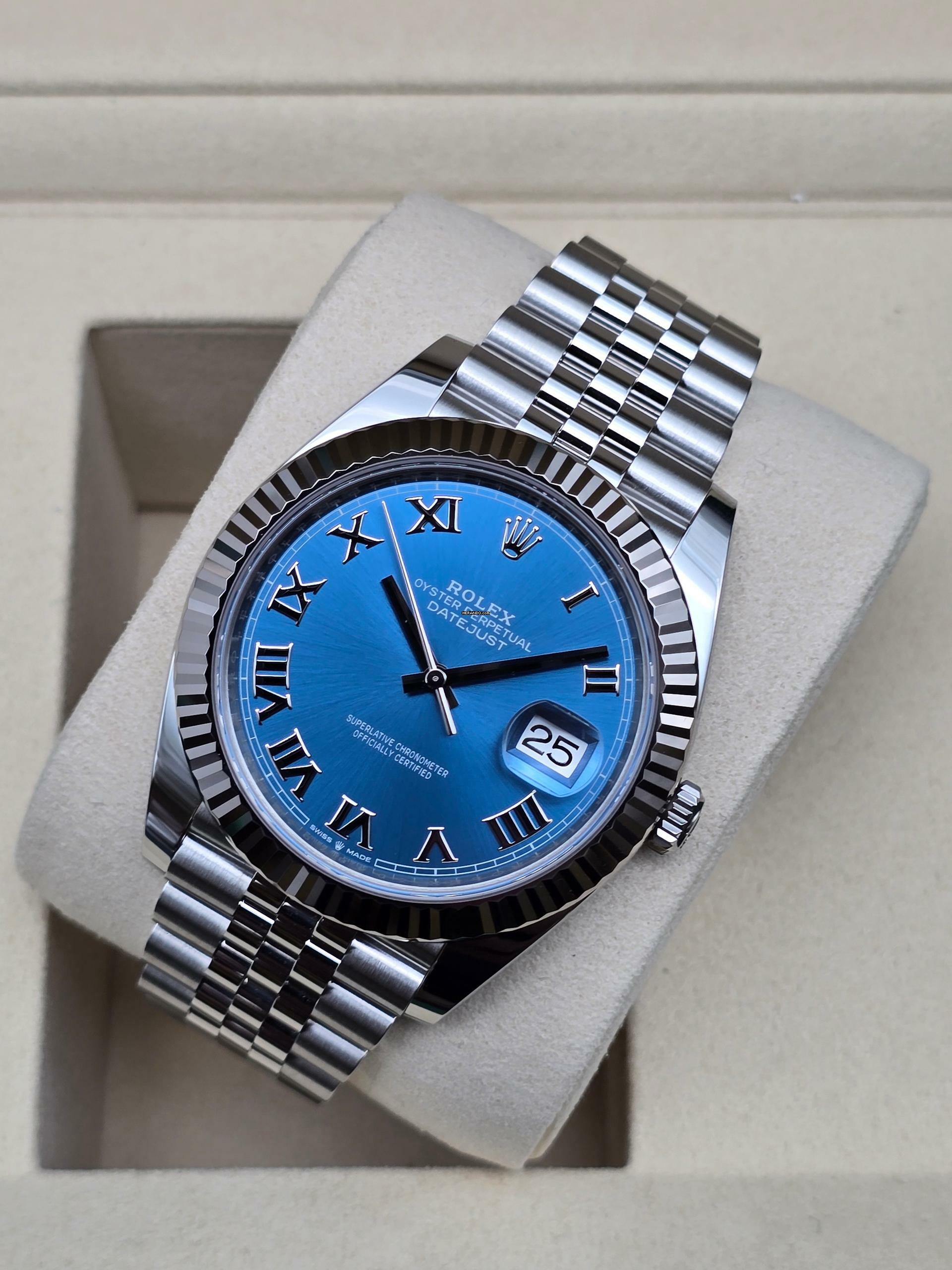 Rolex Datejust 41 41mm Jubilee 126334 Blue Roman dial / Azzuro Unworn/New Condition Full Set 7-2025