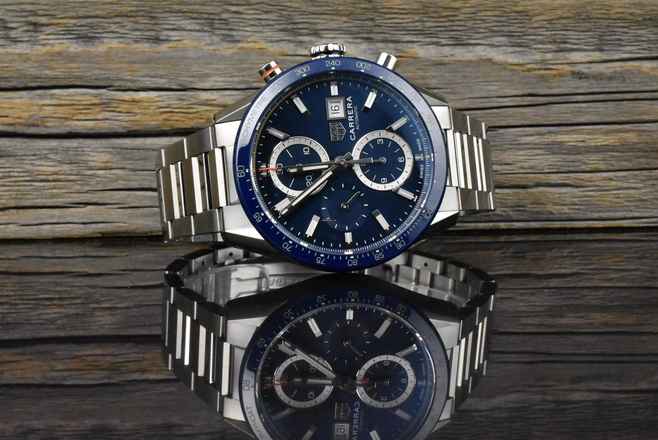  TAG Heuer Carrera Calibre 16 Chronograph Blue Ceramic unpoliert Box & Papiere 2020 