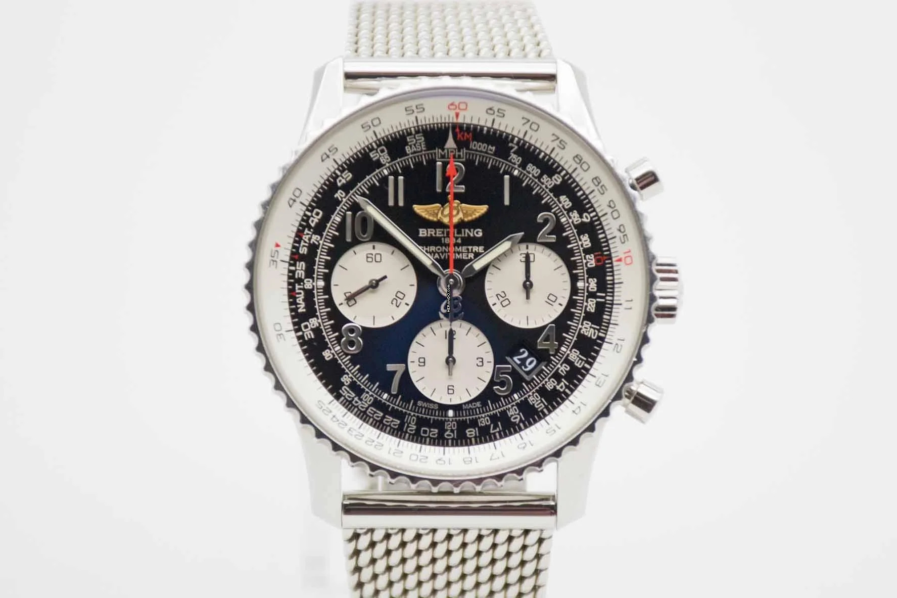 Breitling Navitimer 01 Fullset mit seltenem Zifferblatt und Breitling Mesh Armband