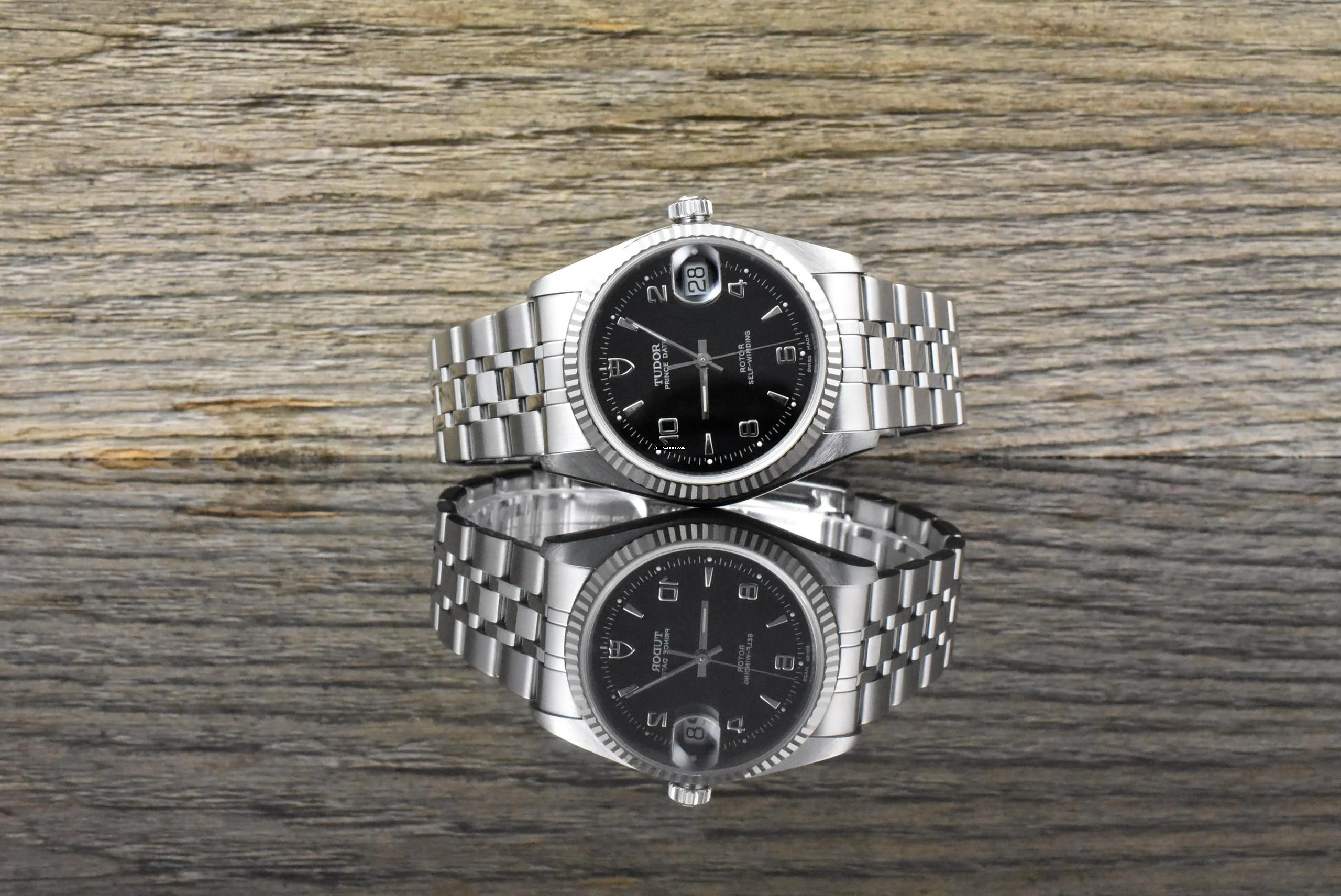 Tudor Prince Date 74034 Stahl / Weißgold Explorer Dial Automatik - Zertifikat