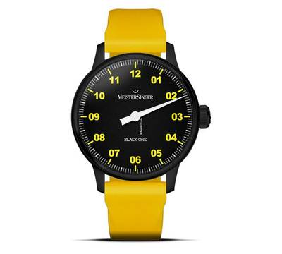  Meistersinger Edition Black One Automatik Herrenuhr - Schwarz mit Gelb ED-PR-BLACK ONE 