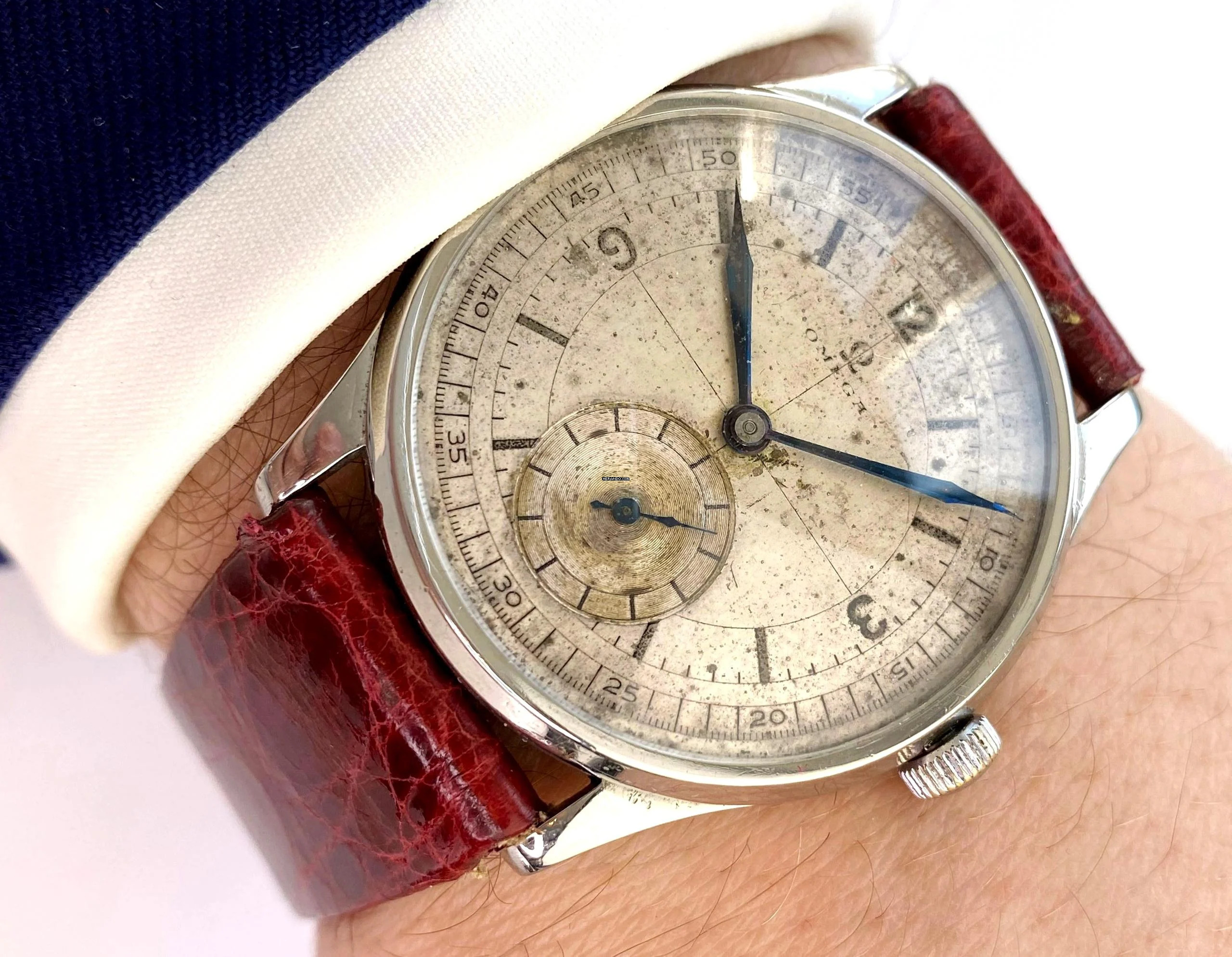 Omega Classic Sector Dial Oversize Jumbo 37mm Serviced 26.5 sob ck 859 Vintage ck859