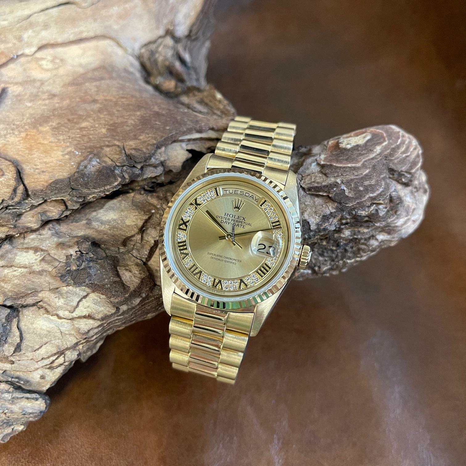 Rolex Day-Date 36 Day-Date 36 - Factory Diamant Roman Dial - Ref. 18238