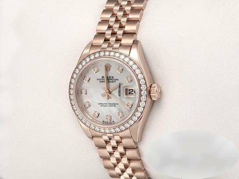  Rolex Lady-Datejust 28 279135 Rbr Rosegold 750 Perlmutt Diamanten Automatik 18kt Rose Gold Jubilé-band Chronometer Oyster Mop 