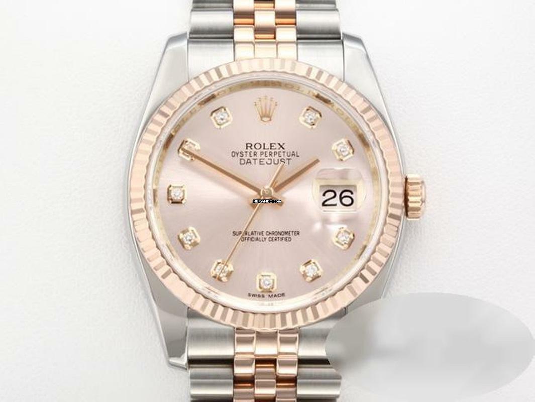 Rolex Datejust 36 36mm 116231 2012 Stahl Rosegold 750 Diamanten Automatik Stainless Steel 18kt Rose Gold Jubilé-band Chronometer Oyster