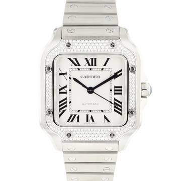  Cartier Santos Medium Diamonds W4SA0005 