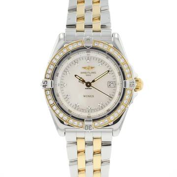  Breitling Wings Lady Steel Gold MoP Diamond Dial 