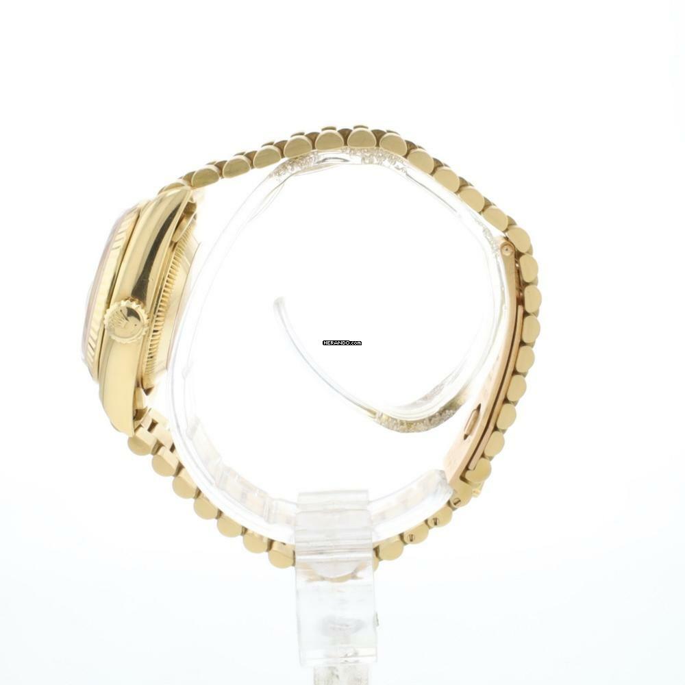 Rolex Lady-Datejust 26 Yellow Gold President Ruby Diamond Dial