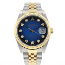 Thumbnail von Rolex Datejust 36 Steel Gold Jubilee Fluted Blue Vignette Diamond Dial