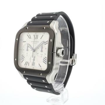  Cartier Santos XL Chronograph Silver Dial 