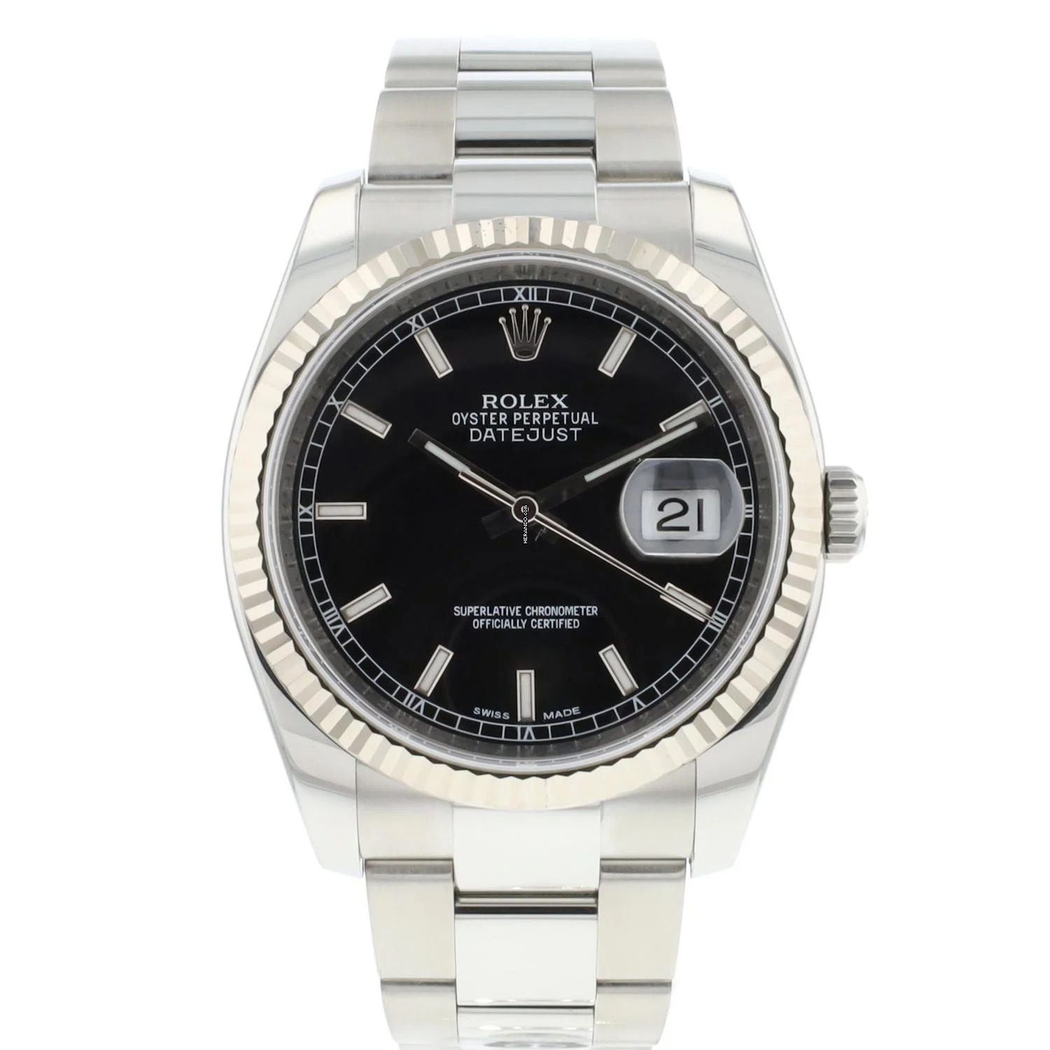 Rolex Datejust 36 Oyster Fluted Black Dial
