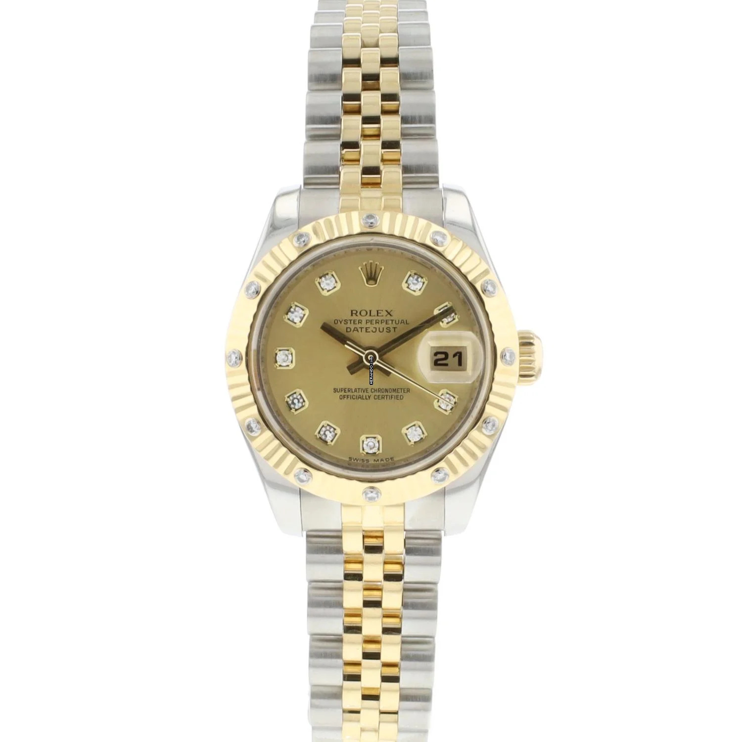 Rolex Lady-Datejust 26 Steel Gold Jubilee Fluted Diamonds