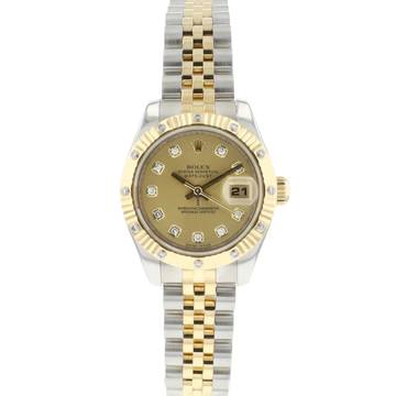  Rolex Lady-Datejust 26 Steel Gold Jubilee Fluted Diamonds 
