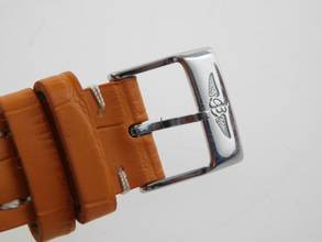 Thumbnail von Breitling Callisto Stahl Gold Medium 36mm mit original Perlmuttzifferblatt orangenes Lederband original Schließe