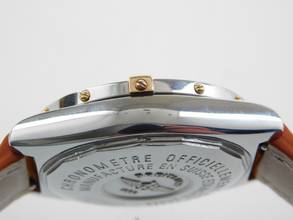 Thumbnail von Breitling Callisto Stahl Gold Medium 36mm mit original Perlmuttzifferblatt orangenes Lederband original Schließe