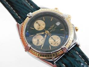 Thumbnail von Breitling Chronomat Stahl Gold mit grünem Blatt und Haiband Faltschl. Der Klassiker im Top Zustand