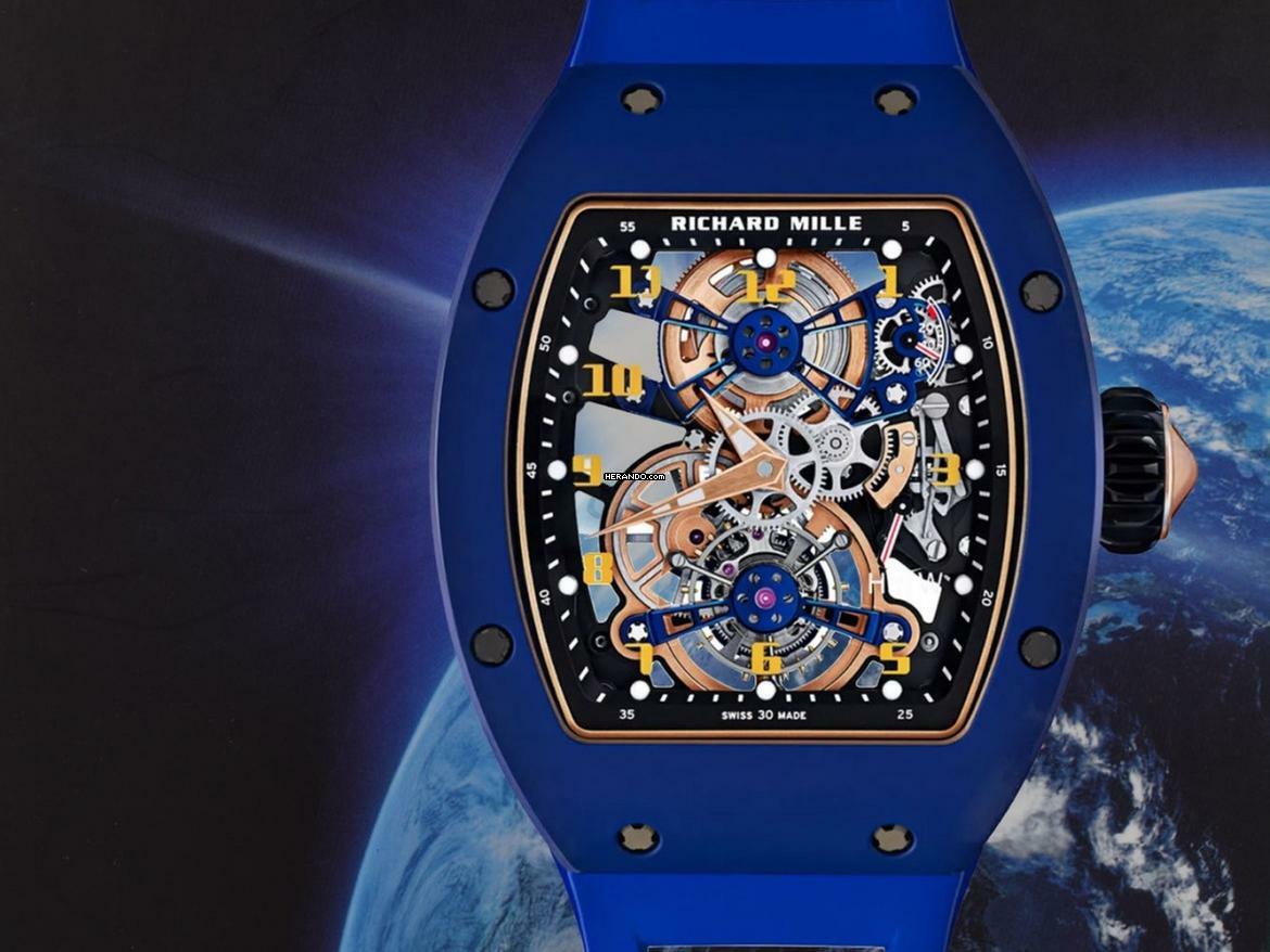 Richard Mille Rm 17-02 Blue Ceramic Rose Gold Tourbillon Limited Edition Of 30