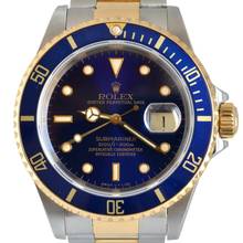Thumbnail von Rolex Submariner Date 16613 blue tritium dial 1991 Full Set
