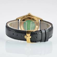 Thumbnail von Rolex Oyster Perpetual Date 15238 black dial gold 18KT Full Set TOP Condition