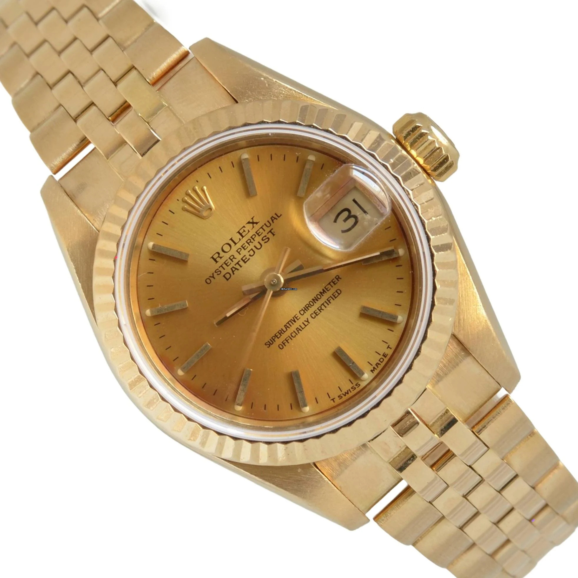 Rolex Lady-Datejust 69178 Ladies 26MM champagne dial gold 18KT Full Set TOP Condition