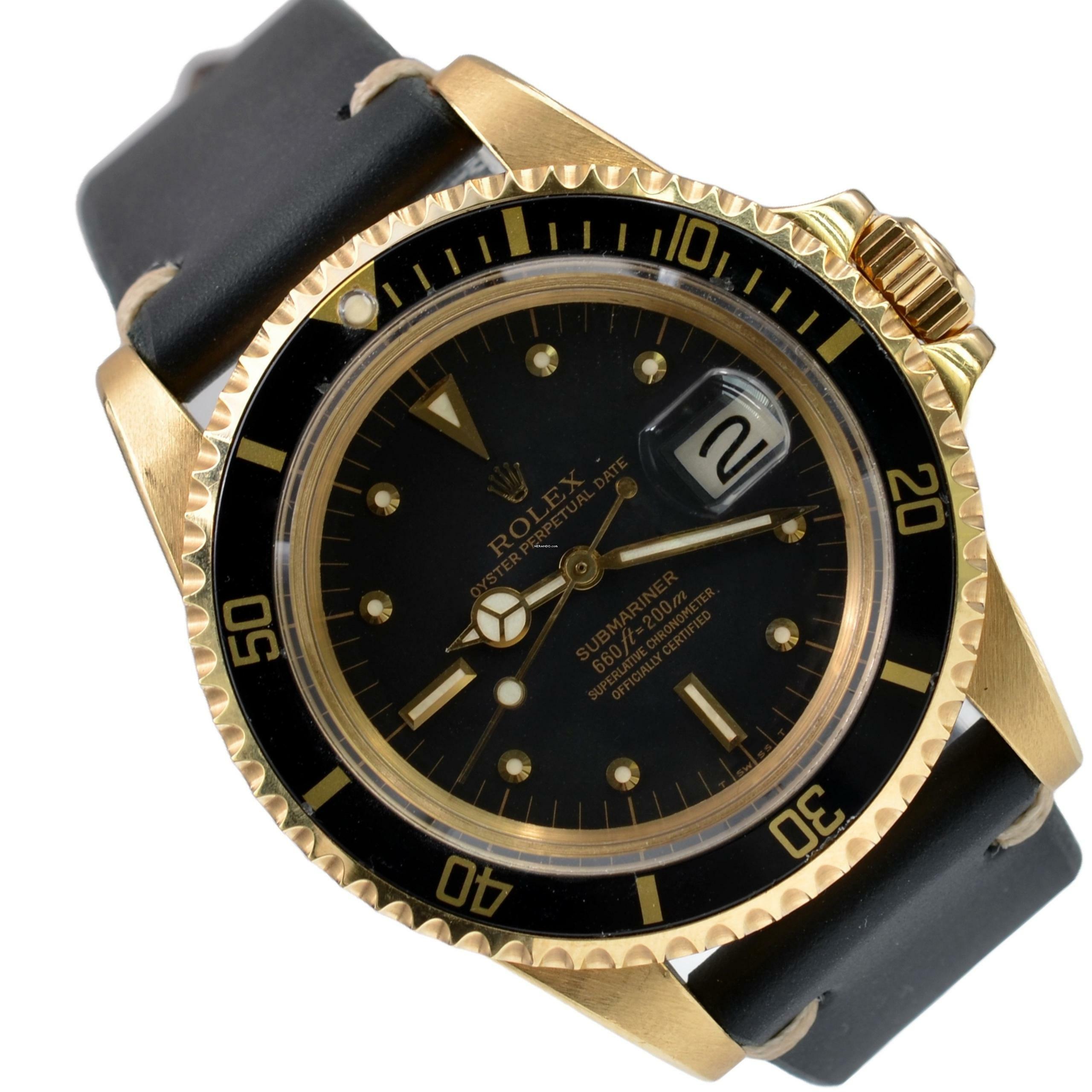 Rolex Submariner Date 1680/8 black nipple dial yellow gold 18KT TOP Condition 1977 TOP Condition