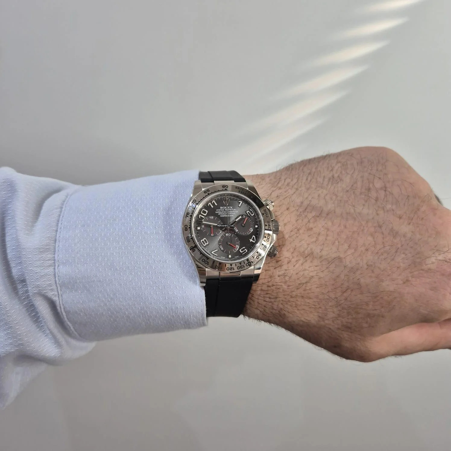 Rolex Daytona Ouro Branco Racing Gray 40mm Automático Completo