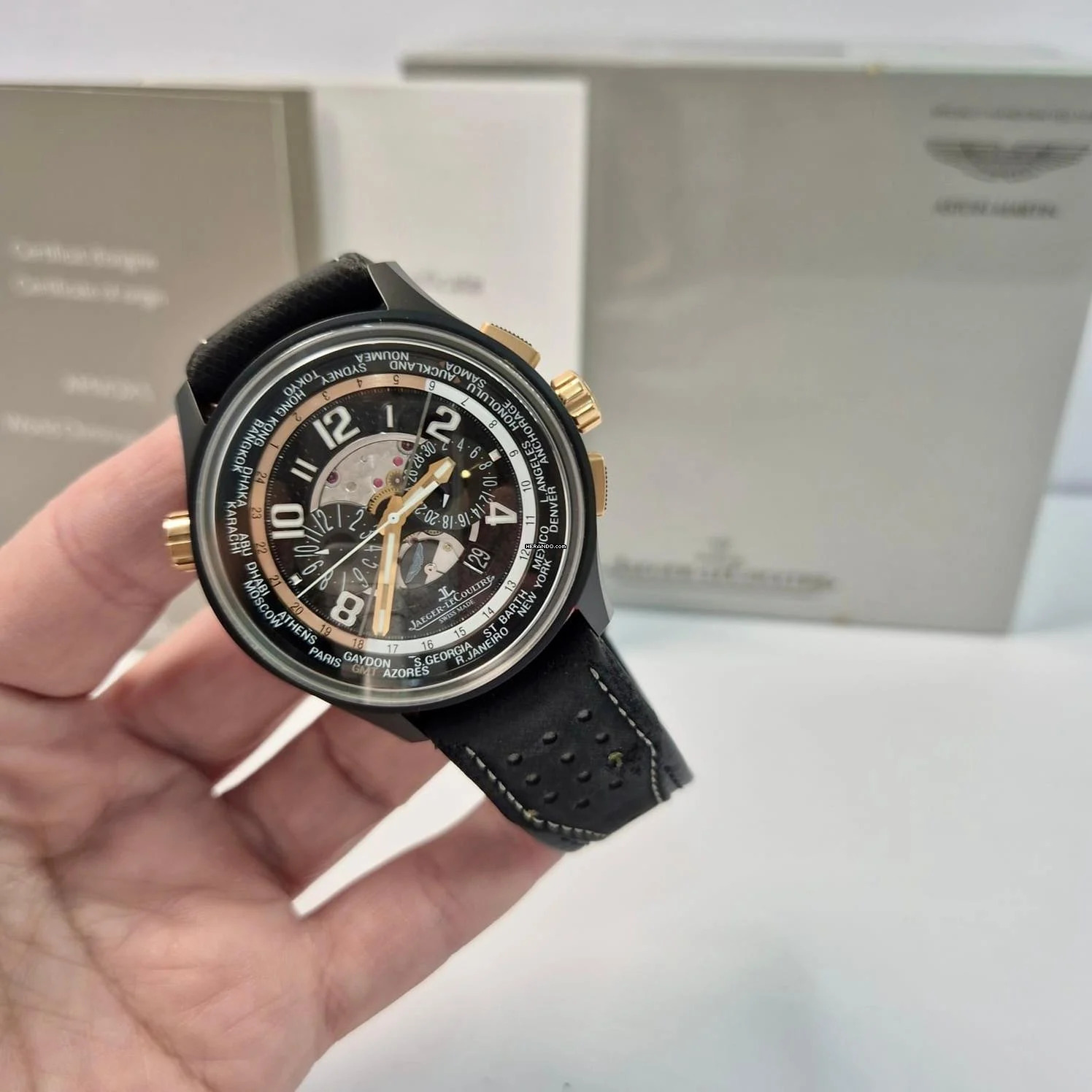 Jaeger-LeCoultre AMVOX World Chronograph Ouro Rosé & Cerâmica 44mm Limited Edition Completo