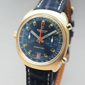  Breitling Chrono-Matic Vintage Chrono-Matic Chronograph Ref.: 2118 solid Gold 18k/750 ULTRA RARE 