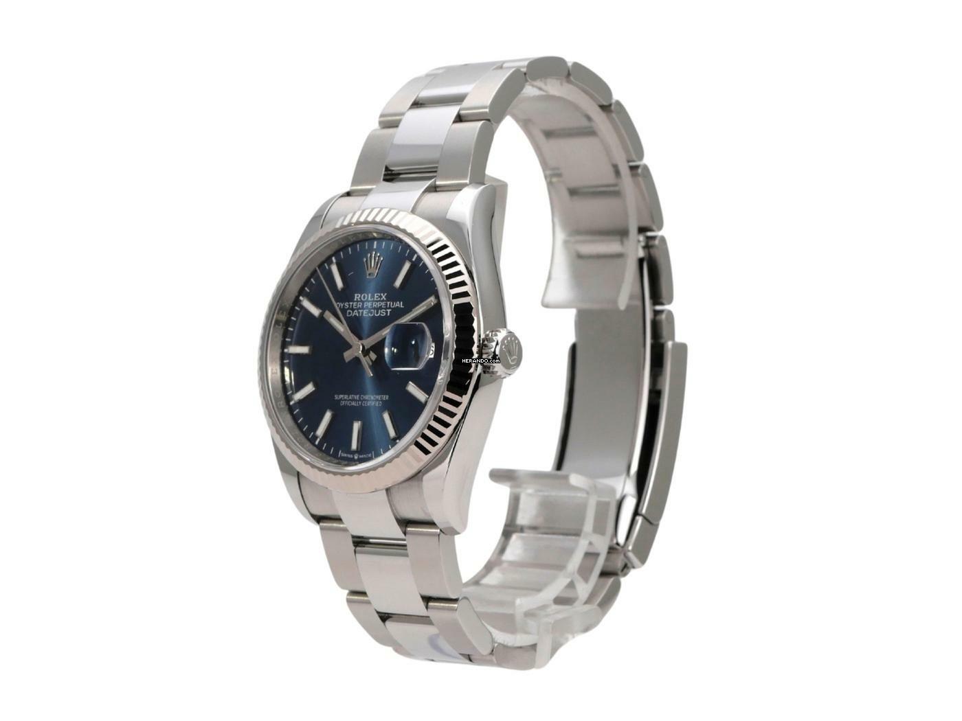 Rolex Datejust 36 Oystersteel / Weißgold 126234 Blau