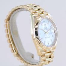 Thumbnail von Rolex Day-Date 40 40mm 18K Gelbgold Silver Index Dial Präsidentband Klassiker Fluted B+P