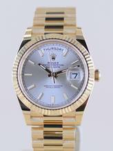 Thumbnail von Rolex Day-Date 40 40mm 18K Gelbgold Silver Index Dial Präsidentband Klassiker Fluted B+P