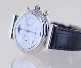 Thumbnail von IWC Da Vinci Perpetual Calendar Chronograph 18K Whitegold white Dial 39 mm Ewiger Calendar Dresswatch