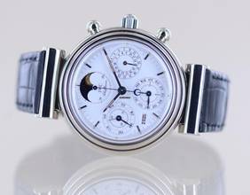 Thumbnail von IWC Da Vinci Perpetual Calendar Chronograph 18K Whitegold white Dial 39 mm Ewiger Calendar Dresswatch