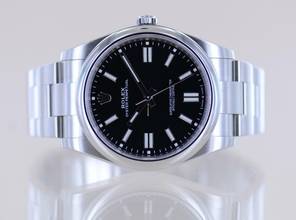 Thumbnail von Rolex Oyster Perpetual 41 schwarz Dial Rehaut black 41mm 124300 B+P