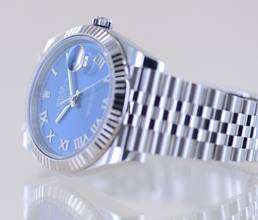 Thumbnail von Rolex Datejust 41 Stahl Jubiléband blue roman Dial 41mm B+P 126334 Top