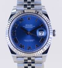 Thumbnail von Rolex Datejust 41 Stahl Jubiléband blue roman Dial 41mm B+P 126334 Top
