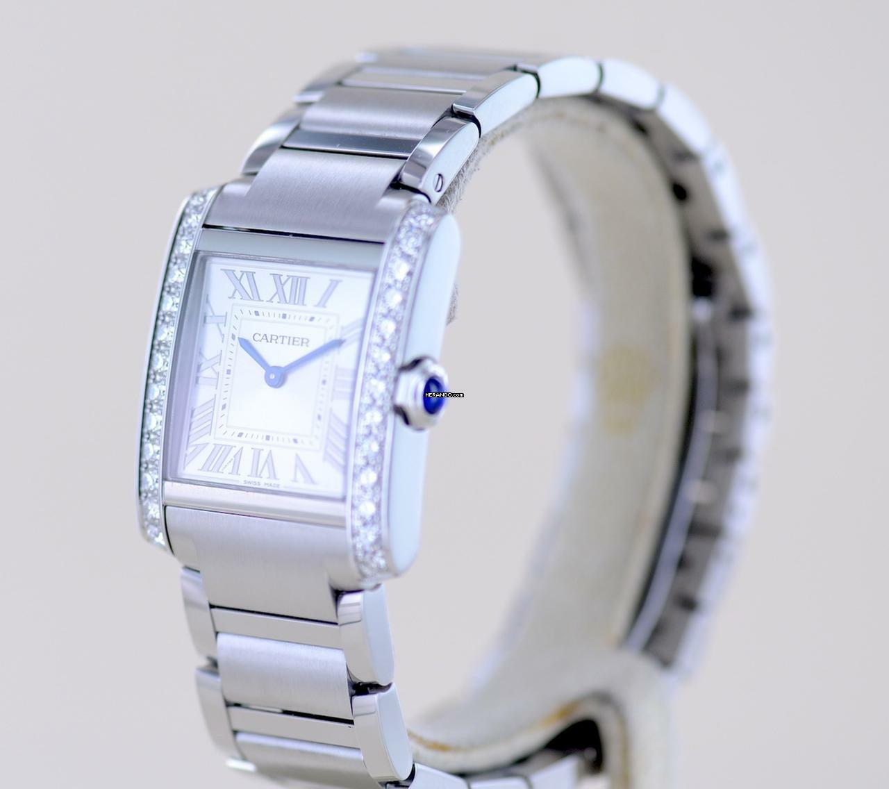 Cartier Tank Française Lady Stahl Diamond Case Klassiker Sportlich B+P