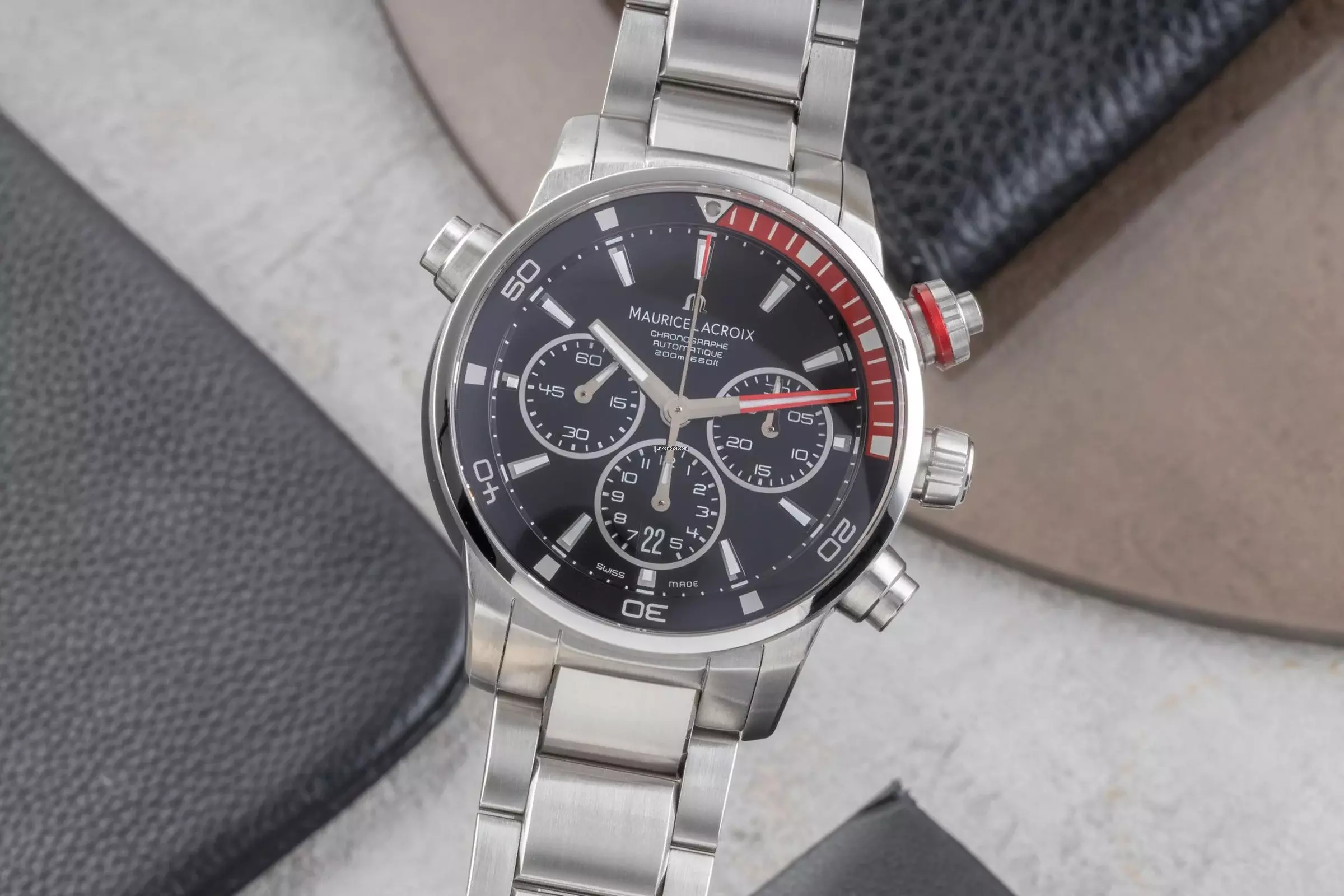 Maurice Lacroix Pontos S Chronograph Stahl Automatik Ref. PT 6018-SS002-330-1 B&P