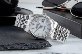 Thumbnail von Rolex Datejust 36 White Dial Oyster Stahl Automatik Herrenuhr Ref.16220 L-Serie