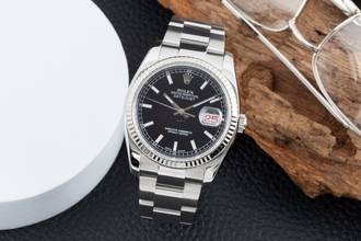 Thumbnail von Rolex Datejust 36 Roulette Date Black Dial Stahl / Weissgold Oyster Ref. 116234