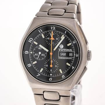  Tutima Military Chronograph 43 Steel – 798-02 – 10/1993 Full Set 
